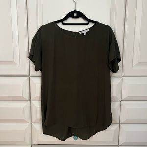 Olive green chiffon blouse